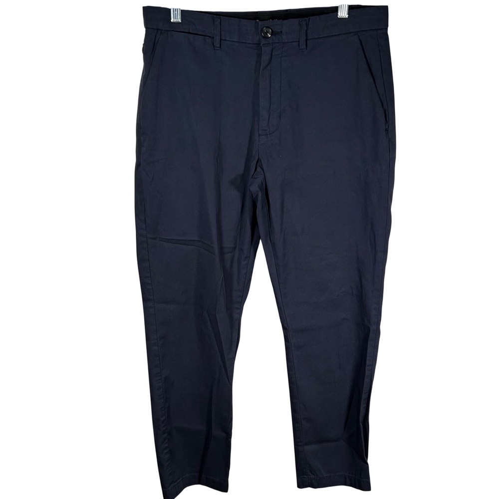 Goodfellow Mens Navy Blue Slim Fit Tech Chino Pants 33x30 Stretch Wrinkle Resist